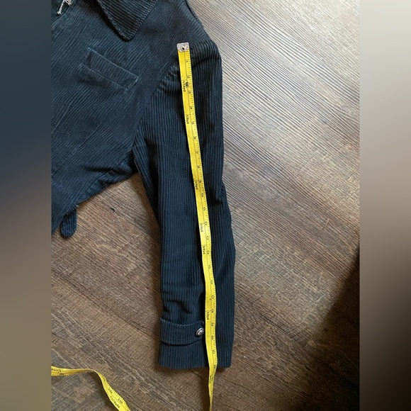 CHARLES KLEIN black cotton corduroy zip jacket fitted women’s bomber 80s vintage - Picture 11 of 13